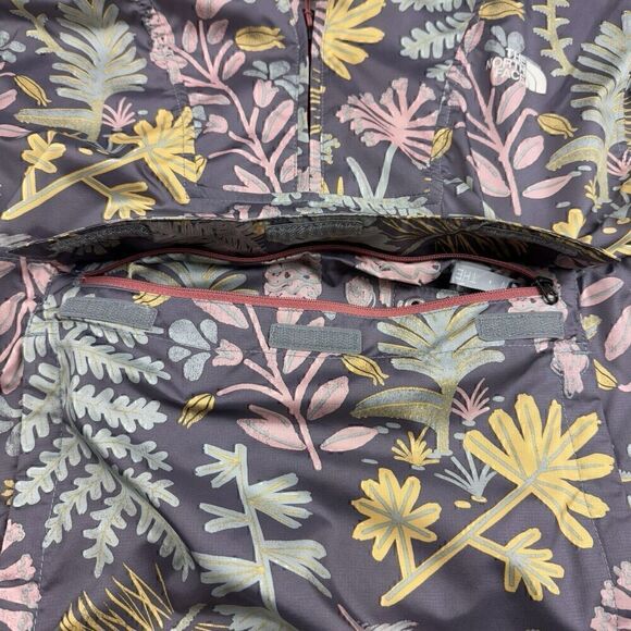 North Face Packable Hooded Rain/Wind Resistant Floral 1/4 Zip Jacket, Sz. M - Picture 10 of 16